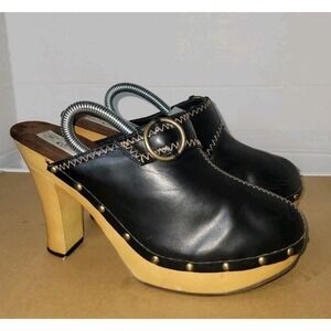 Vintage Size 8 Y2K Clogs Chunky Heel Platform Mules Boho Chunky Stud LES